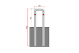 Ladesäulen Schutzbügel aus Ø60,3x2,9. hoch 1500mm, breit 400mm, Erdreich Zum Einbetonieren